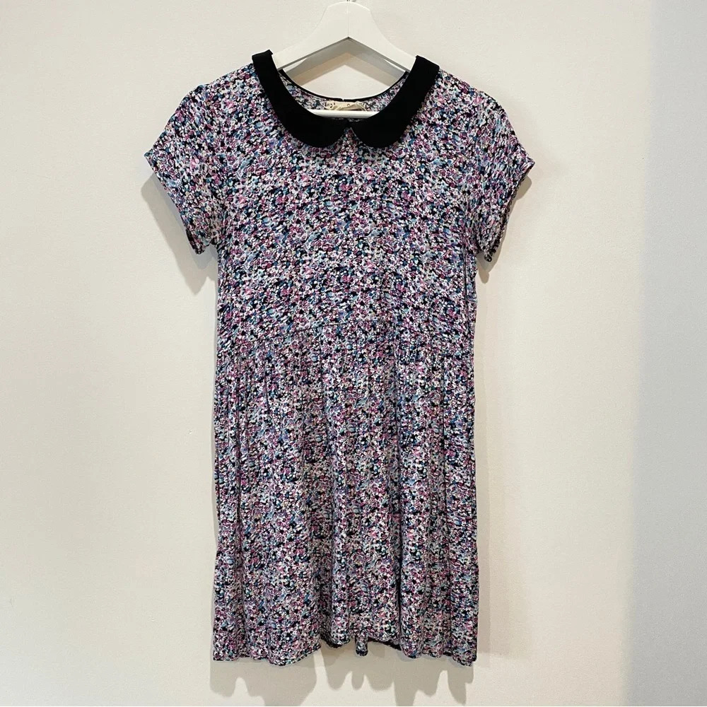 Urban Outfitters One & Only Babydoll Floral Dress Peter Pan Collar S
